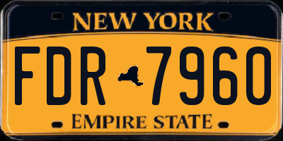 NY license plate FDR7960