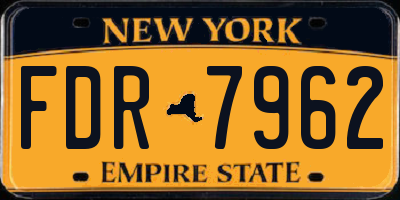 NY license plate FDR7962