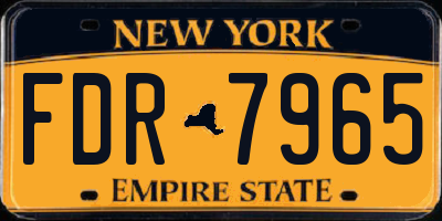 NY license plate FDR7965
