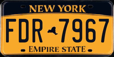 NY license plate FDR7967