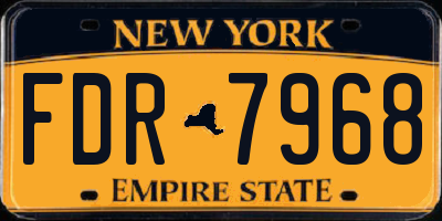 NY license plate FDR7968