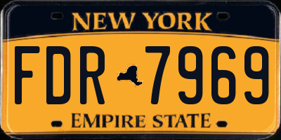 NY license plate FDR7969