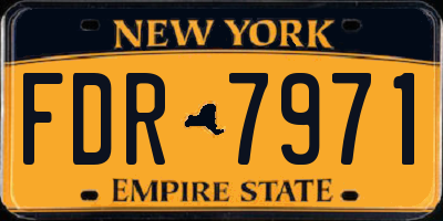 NY license plate FDR7971