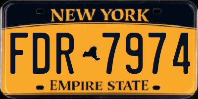 NY license plate FDR7974