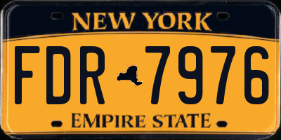NY license plate FDR7976