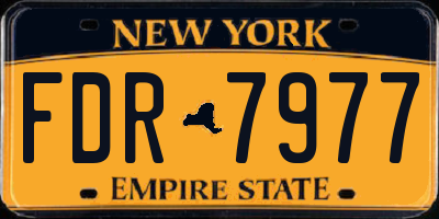 NY license plate FDR7977