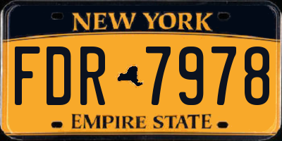 NY license plate FDR7978