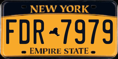 NY license plate FDR7979