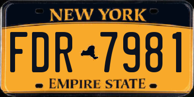 NY license plate FDR7981