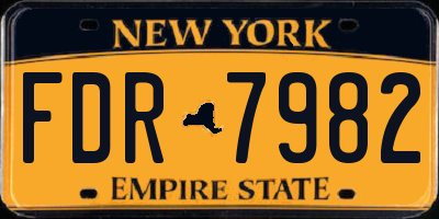 NY license plate FDR7982