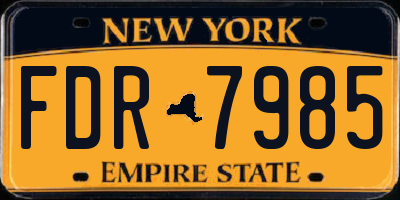 NY license plate FDR7985