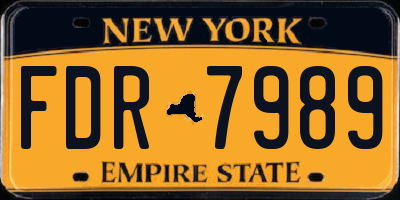 NY license plate FDR7989