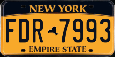 NY license plate FDR7993