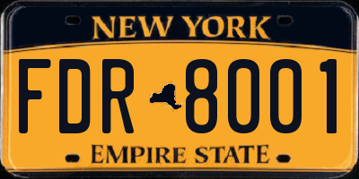 NY license plate FDR8001
