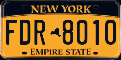 NY license plate FDR8010