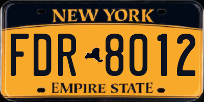 NY license plate FDR8012