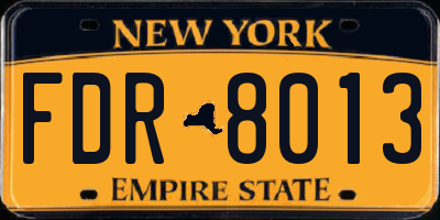 NY license plate FDR8013