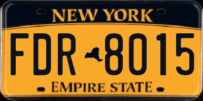 NY license plate FDR8015