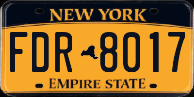 NY license plate FDR8017