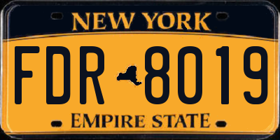 NY license plate FDR8019