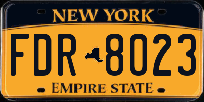 NY license plate FDR8023