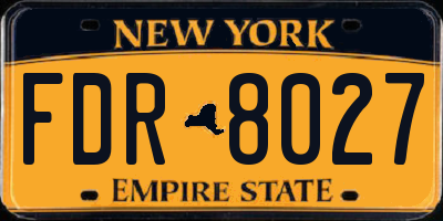 NY license plate FDR8027