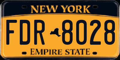 NY license plate FDR8028