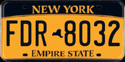 NY license plate FDR8032