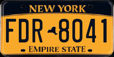NY license plate FDR8041