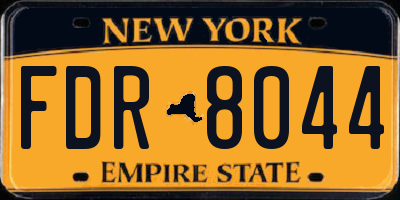 NY license plate FDR8044