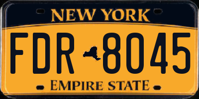 NY license plate FDR8045