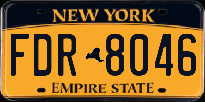 NY license plate FDR8046