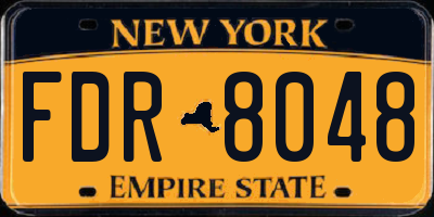 NY license plate FDR8048