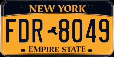 NY license plate FDR8049