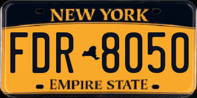 NY license plate FDR8050