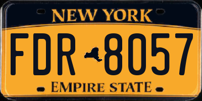 NY license plate FDR8057