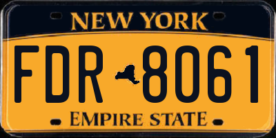 NY license plate FDR8061