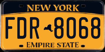 NY license plate FDR8068