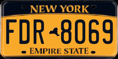 NY license plate FDR8069