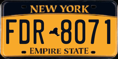 NY license plate FDR8071
