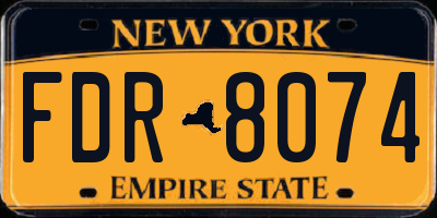 NY license plate FDR8074
