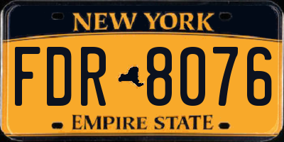 NY license plate FDR8076