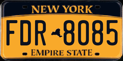 NY license plate FDR8085