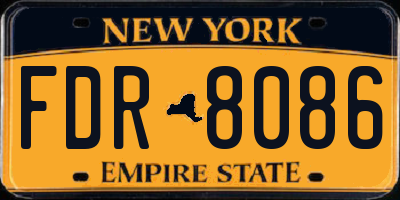 NY license plate FDR8086