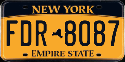 NY license plate FDR8087