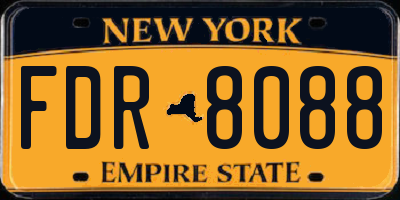 NY license plate FDR8088