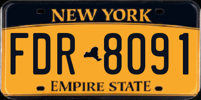 NY license plate FDR8091