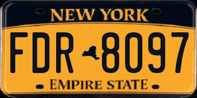 NY license plate FDR8097