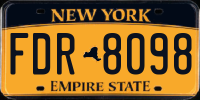 NY license plate FDR8098