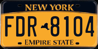 NY license plate FDR8104